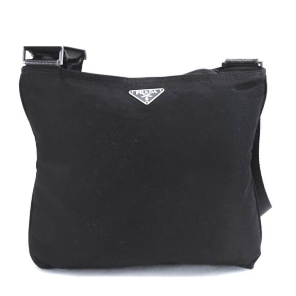 PRADA Nylon Leather Crossbody Shoulder Bag 💼 Black #20 - Picture 3 of 15